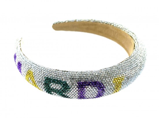 Clear Crystal Mardi Gras Hard Headband