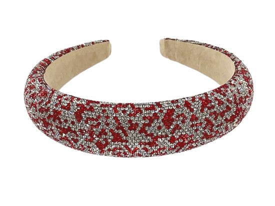 Red Clear Crystal Hard Headband