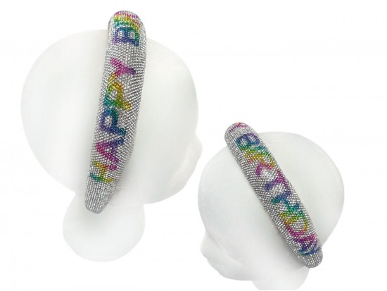 Multi Crystal HAPPY BIRTHDAY Cushion Headband Multi Crystal HAPPY BIRTHDAY Cushion Headband