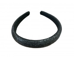 Black Crystal 1” Wide Cushion Headband