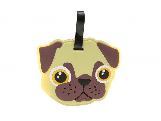 Brown Pug Dog Silicone Luggage Tag Brown Pug Dog Silicone Luggage Tag