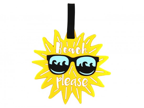 Yellow Sun Beach Silicone Luggage Tag