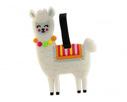 White Llama Silicone Luggage Tag