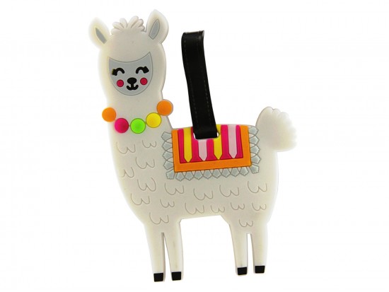 White Llama Silicone Luggage Tag