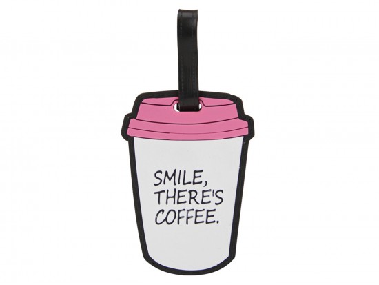 Smile There’s Coffee Cup Silicone Luggage Tag Smile There’s Coffee Cup Silicone Luggage Tag