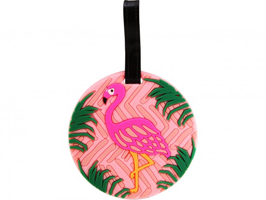 Pink Flamingo Silicone Luggage Tag