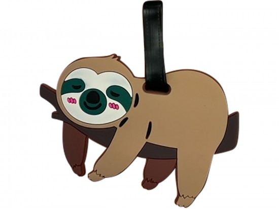 Brown Sloth Silicone Luggage Tag