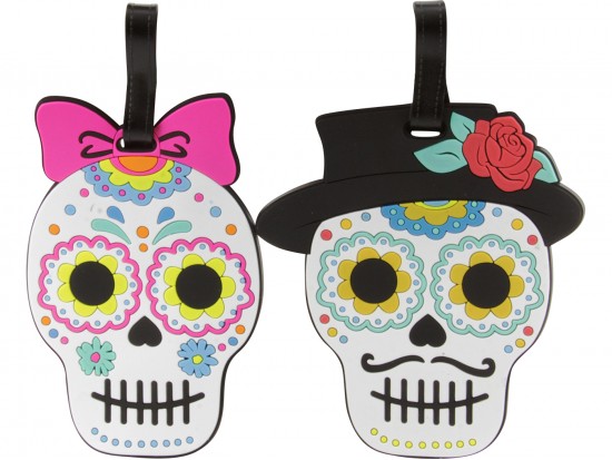 Assorted Sugar Skull Silicone Luggage Tag