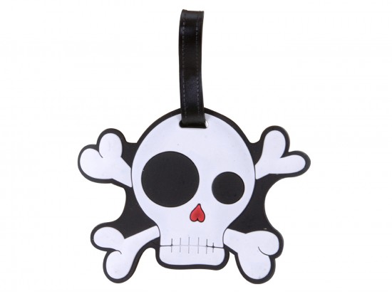 White Skull Bones Silicone Luggage Tag