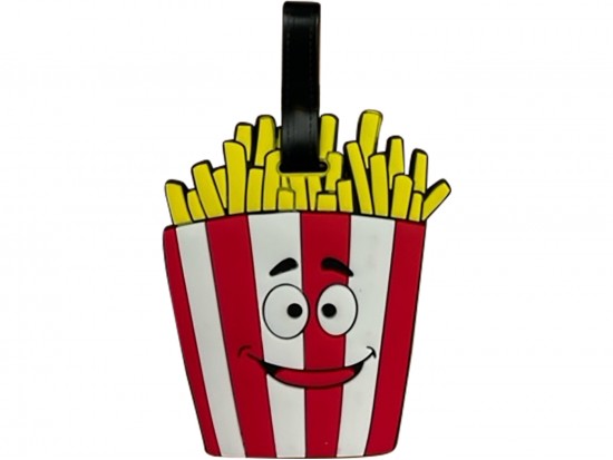 Red White French Fries Silicone Luggage Tag