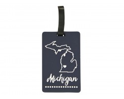 Black Love Michigan Silicone Luggage Tag