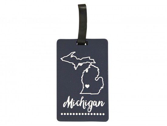 Black Love Michigan Silicone Luggage Tag Black Love Michigan Silicone Luggage Tag