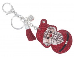 Red Crystal Santa Clause Puffy Key Chain