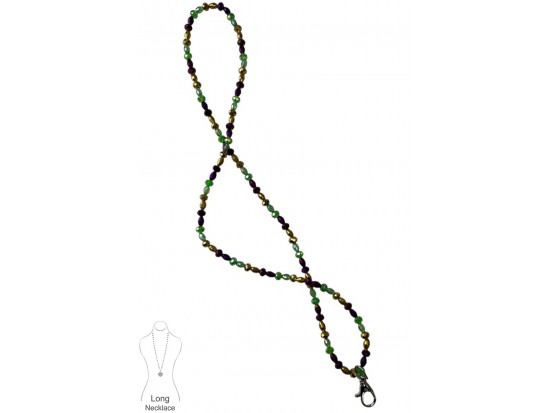 Mardi Gras Long Crystal Lanyard Necklace Mardi Gras Long Crystal Lanyard Necklace