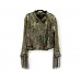 Mardi Gras Stripe Sequin Fringe Jacket with Pockets