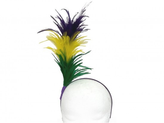 Mardi Gras Long Feather Headband