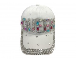 Crystal “QUEEN” White Baseball Cap
