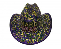 Mardi Gras Crystal Full Cover Cowboy Hat
