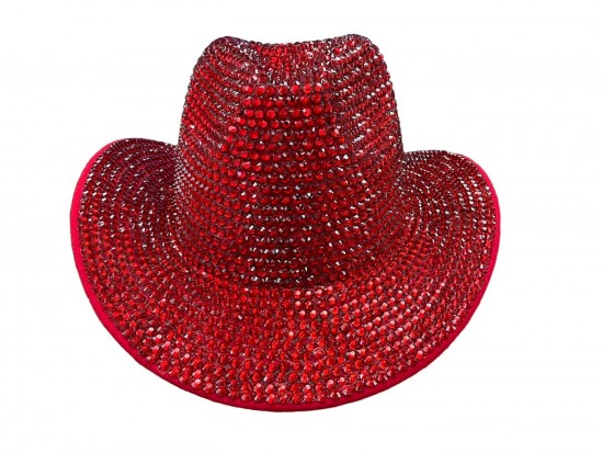 Red Crystals Full Cover Cowboy Hat