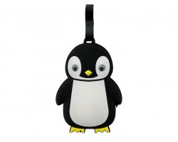Black White Penguin Silicone Luggage Tag