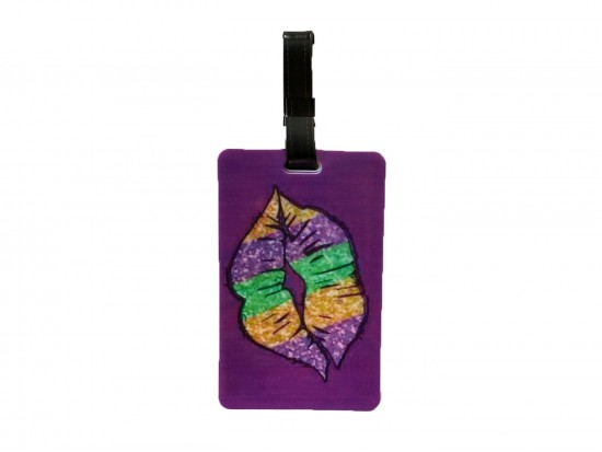 Mardi Gras Kiss Lips Silicone Luggage Tag