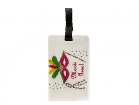 Mardi Gras Feather Mask Silicone Luggage Tag