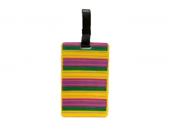 Multi Rainbow Stripe Silicone Luggage Tag
