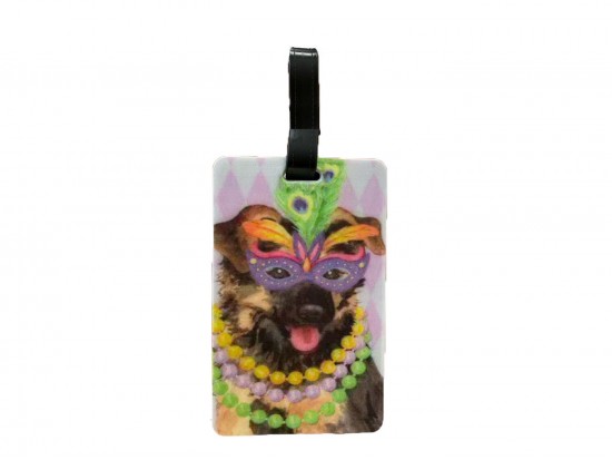Mardi Gras Dog in Mask Silicone Luggage Tag