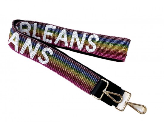 Multi Seed Bead Stripe NEW ORLEANS Purse Strap