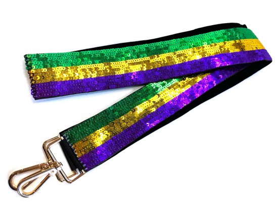 Mardi Gras Sequin Stripe Purse Strap