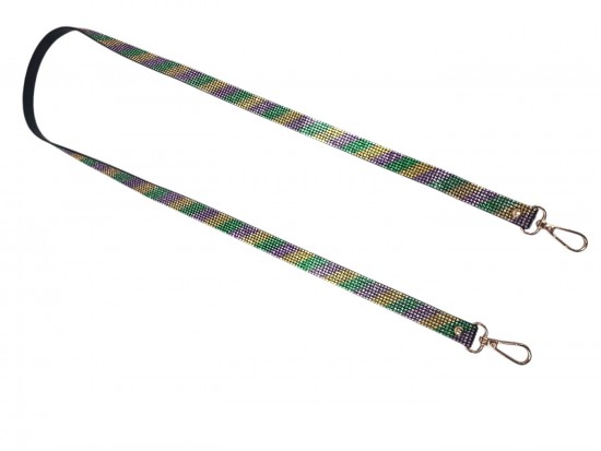 Mardi Gras Crystal Stripe Purse Strap