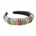 Mardi Gras Crystal Small Stripe Hard Headband Mardi Gras Crystal Small Stripe Hard Headband