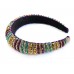 Mardi Gras Crystal Small Stripe Hard Headband Mardi Gras Crystal Small Stripe Hard Headband