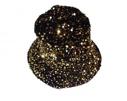 Black Gold Sequin Hat