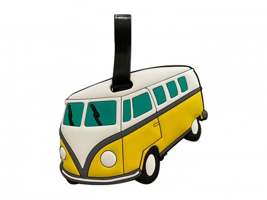 Yellow Hippie Van Silicone Luggage Tag