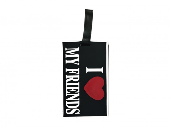 Black I Love My Friends Silicone Luggage Tag Black I Love My Friends Silicone Luggage Tag