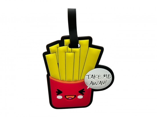 Red French Fries Silicone Luggage Tag.