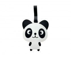 Black White Panda Bear Silicone Luggage Tag