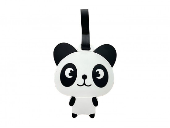 Black White Panda Bear Silicone Luggage Tag
