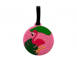 Pink Flamingo Silicone Luggage Tag