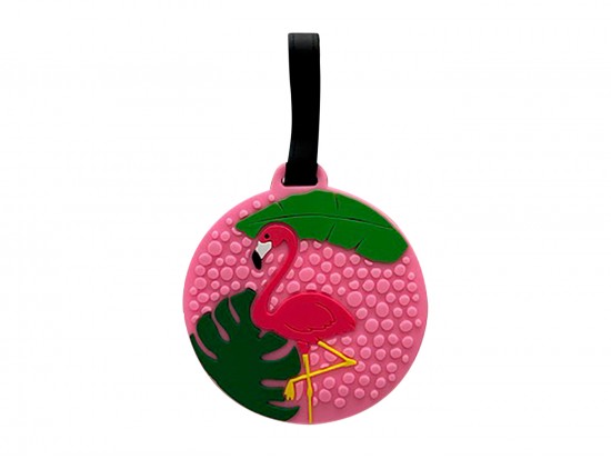 Pink Flamingo Silicone Luggage Tag