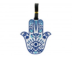 Blue Hamsa Hand Silicone Luggage Tag
