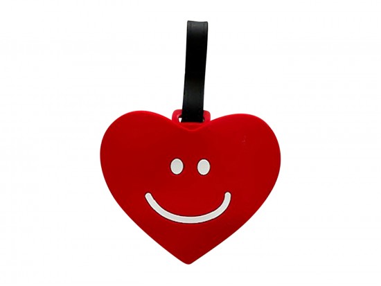 Red Smile Heart Silicone Luggage Tag Red Smile Heart Silicone Luggage Tag