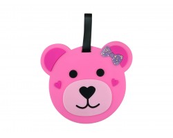 Pink Bear Bow Silicone Luggage Tag