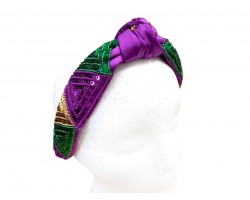 Mardi Gras Cloth Seed Bead Pattern Headband