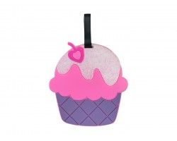 Pink Cup Cake Silicone Luggage Tag