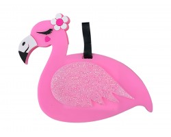 Pink Flamingo Silicone Luggage Tag