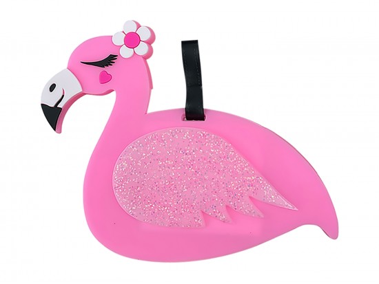Pink Flamingo Silicone Luggage Tag