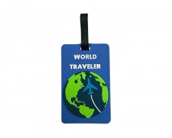 Blue Globe World Traveler Silicone Luggage Tag
