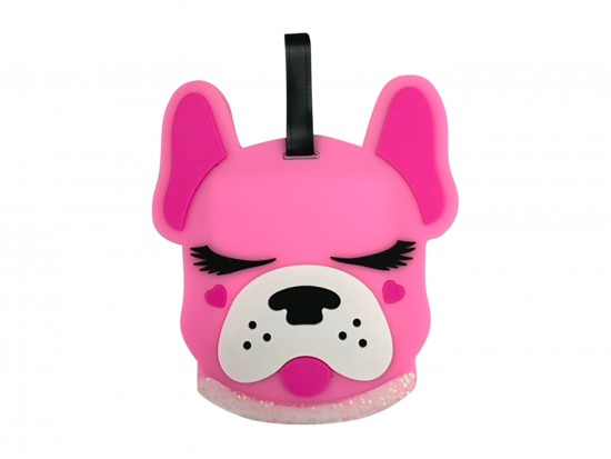 Pink Dog Silicone Luggage Tag